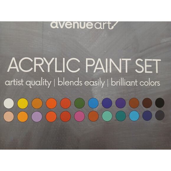 Artist Quality Acrylic Paint Set 24 Tubes Blends Easily Brilliant Colors Pro - Picture 4 of 16